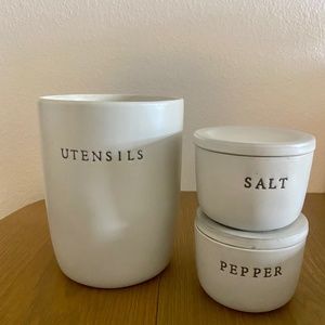 Utensils, salt and pepper canisters